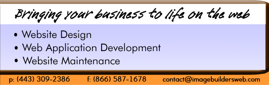 imagebuilders web design, website design, cecil county, MD